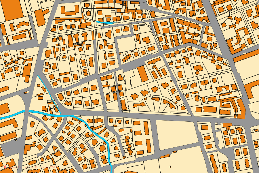 Mappa catastale del centro di Carmagnola: particelle e fabbricati, cartografia Agenzia delle Entrate