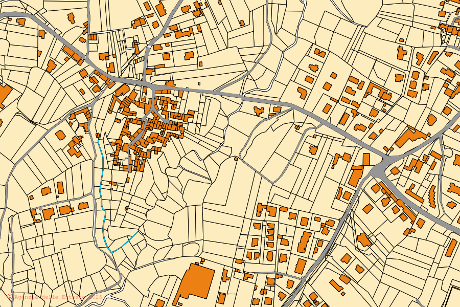 Mappa catastale del centro di Caronno Varesino: particelle e fabbricati, cartografia Agenzia delle Entrate