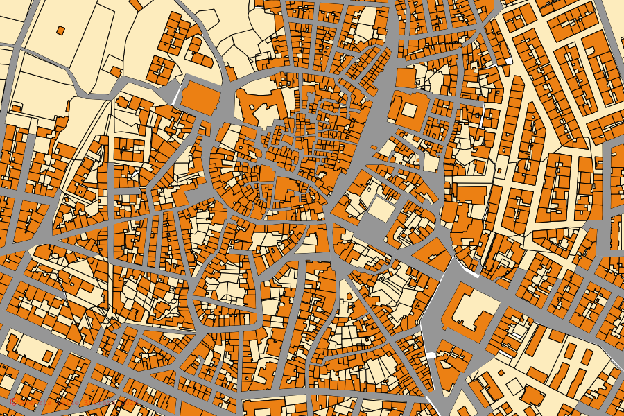 Mappa catastale del centro di Carovigno: particelle e fabbricati, cartografia Agenzia delle Entrate