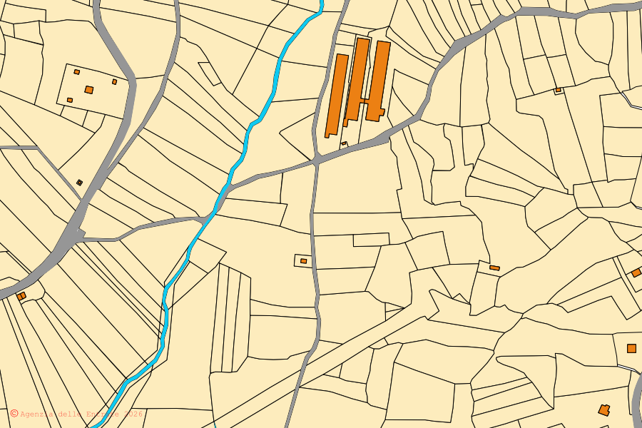 Mappa catastale del centro di Carovilli: particelle e fabbricati, cartografia Agenzia delle Entrate