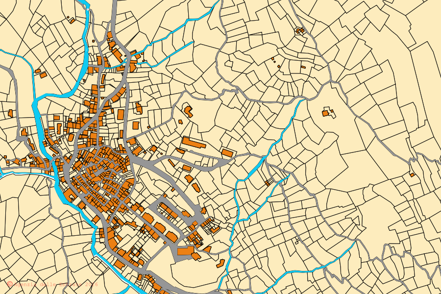 Mappa catastale del centro di Carrara: particelle e fabbricati, cartografia Agenzia delle Entrate