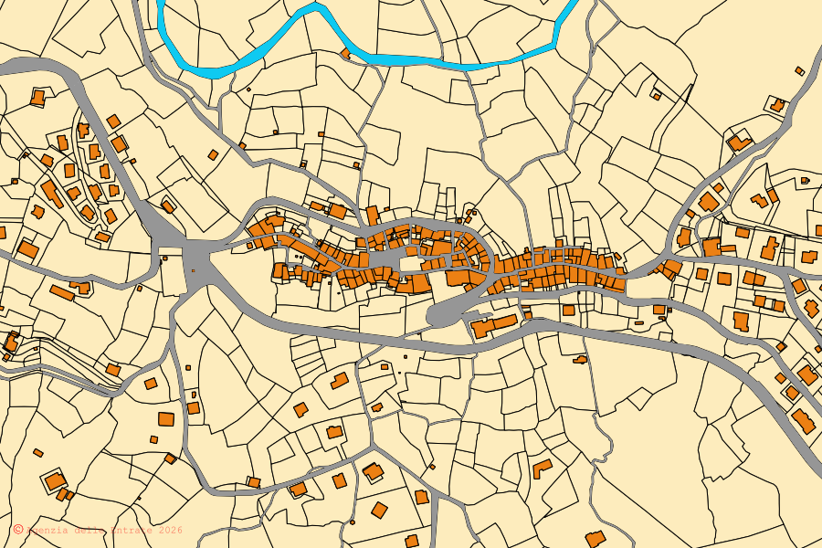 Mappa catastale del centro di Carro: particelle e fabbricati, cartografia Agenzia delle Entrate