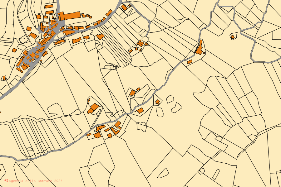 Mappa catastale del centro di Casacanditella: particelle e fabbricati, cartografia Agenzia delle Entrate
