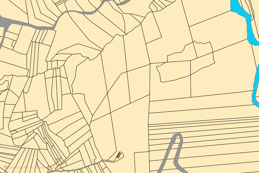 Mappa catastale del centro di Casalciprano: particelle e fabbricati, cartografia Agenzia delle Entrate