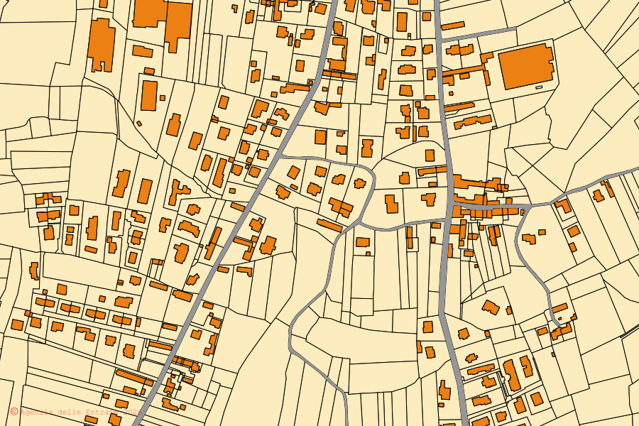 Mappa catastale del centro di Casale Litta: particelle e fabbricati, cartografia Agenzia delle Entrate