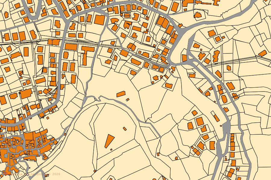 Mappa catastale del centro di Casali del Manco: particelle e fabbricati, cartografia Agenzia delle Entrate