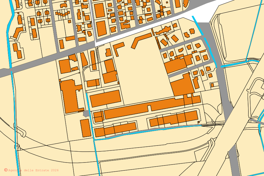 Mappa catastale del centro di Casalmaiocco: particelle e fabbricati, cartografia Agenzia delle Entrate