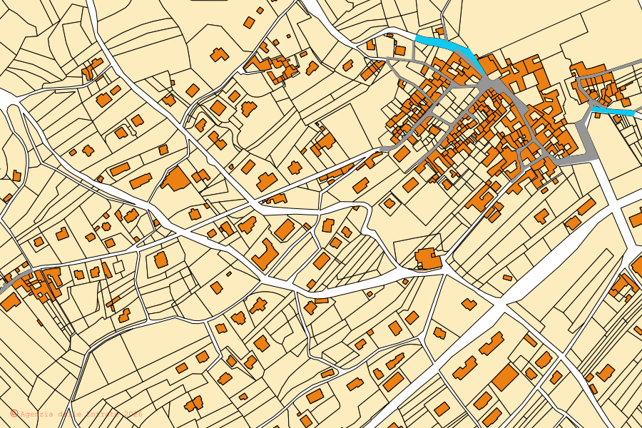 Mappa catastale del centro di Casalzuigno: particelle e fabbricati, cartografia Agenzia delle Entrate