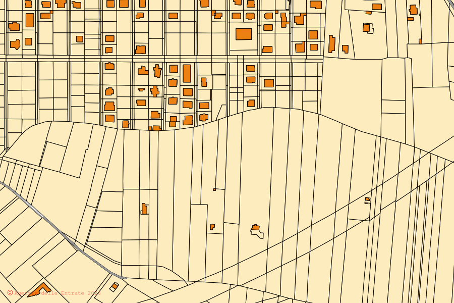 Mappa catastale del centro di Casamarciano: particelle e fabbricati, cartografia Agenzia delle Entrate