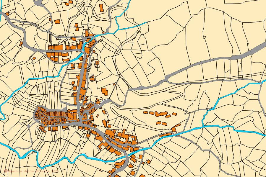Mappa catastale del centro di Casape: particelle e fabbricati, cartografia Agenzia delle Entrate