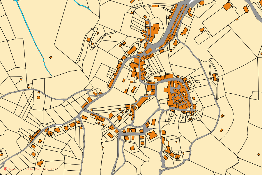 Mappa catastale del centro di Casaprota: particelle e fabbricati, cartografia Agenzia delle Entrate