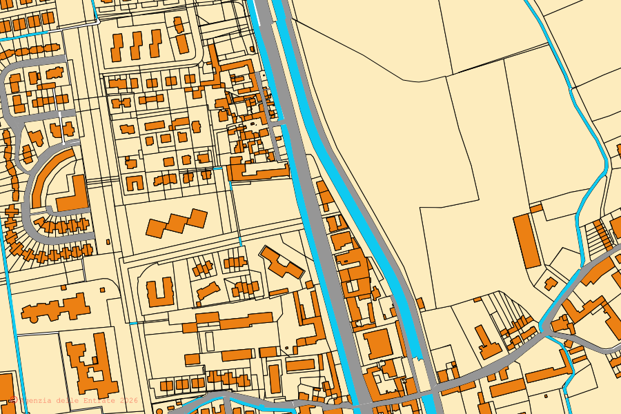 Mappa catastale del centro di Casarile: particelle e fabbricati, cartografia Agenzia delle Entrate