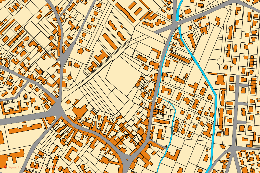 Mappa catastale del centro di Casarsa della Delizia: particelle e fabbricati, cartografia Agenzia delle Entrate