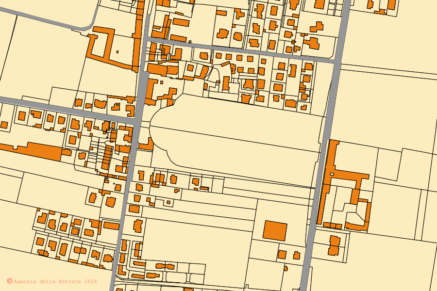 Mappa catastale del centro di Casatisma: particelle e fabbricati, cartografia Agenzia delle Entrate