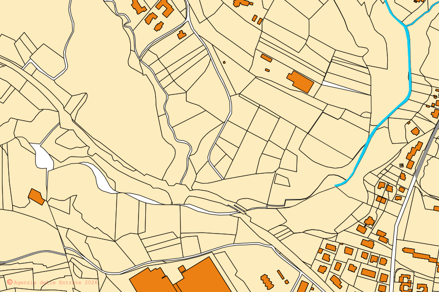 Mappa catastale del centro di Casciago: particelle e fabbricati, cartografia Agenzia delle Entrate