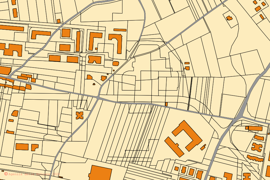 Mappa catastale del centro di Caserta: particelle e fabbricati, cartografia Agenzia delle Entrate