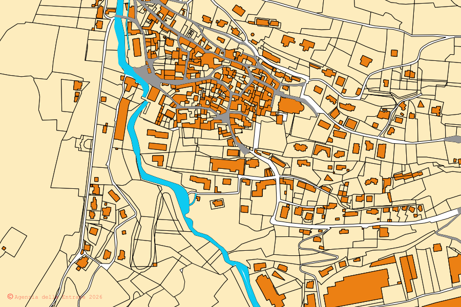 Mappa catastale del centro di Caslino d'Erba: particelle e fabbricati, cartografia Agenzia delle Entrate