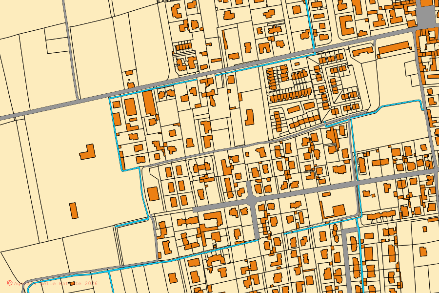 Mappa catastale del centro di Casorezzo: particelle e fabbricati, cartografia Agenzia delle Entrate