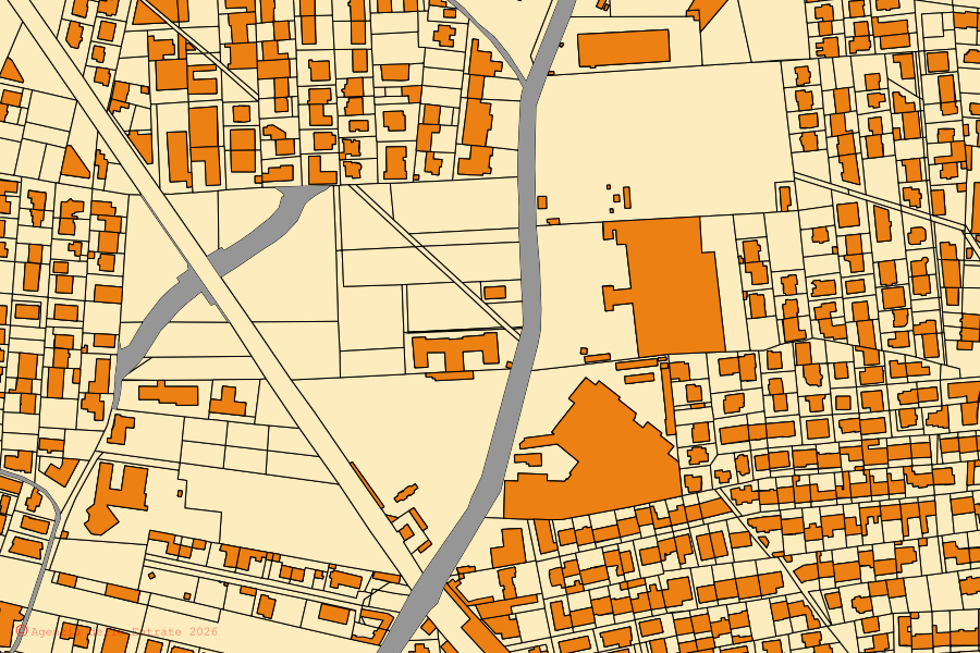 Mappa catastale del centro di Casoria: particelle e fabbricati, cartografia Agenzia delle Entrate