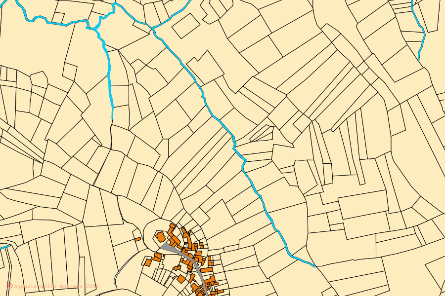 Mappa catastale del centro di Cassano Spinola: particelle e fabbricati, cartografia Agenzia delle Entrate