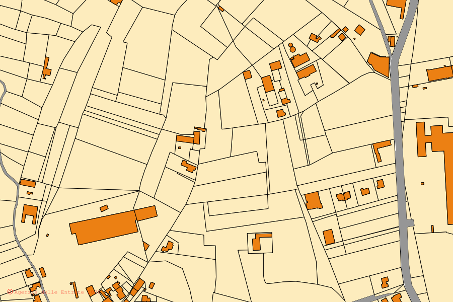Mappa catastale del centro di Cassine: particelle e fabbricati, cartografia Agenzia delle Entrate