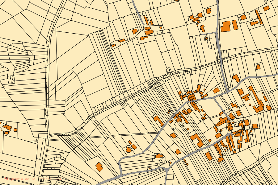 Mappa catastale del centro di Cassino: particelle e fabbricati, cartografia Agenzia delle Entrate