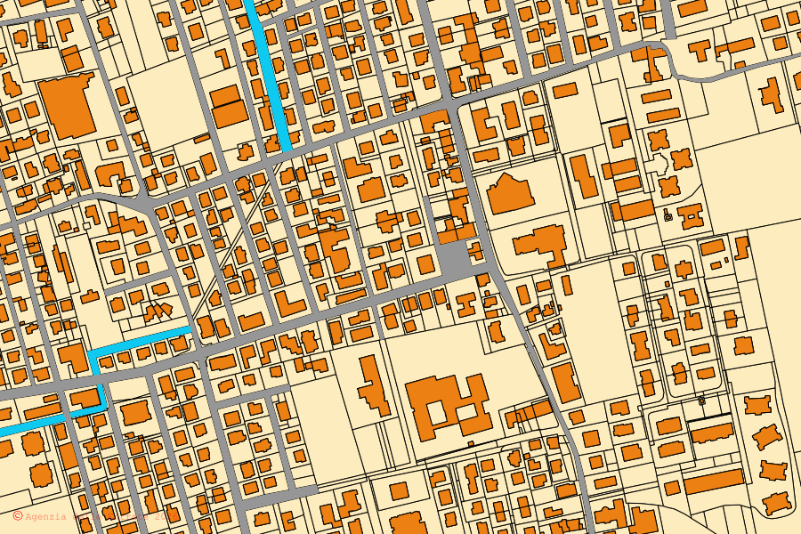 Mappa catastale del centro di Cassola: particelle e fabbricati, cartografia Agenzia delle Entrate