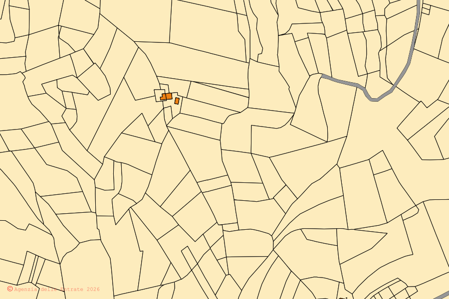 Mappa catastale del centro di Castel Boglione: particelle e fabbricati, cartografia Agenzia delle Entrate