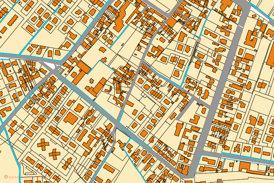 Mappa catastale del centro di Castel d'Ario: particelle e fabbricati, cartografia Agenzia delle Entrate