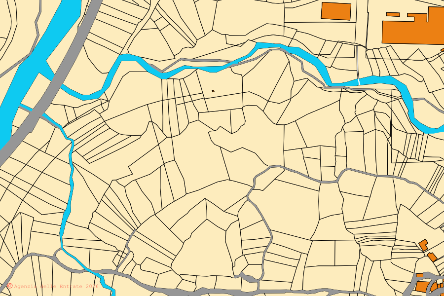 Mappa catastale del centro di Castel del Giudice: particelle e fabbricati, cartografia Agenzia delle Entrate