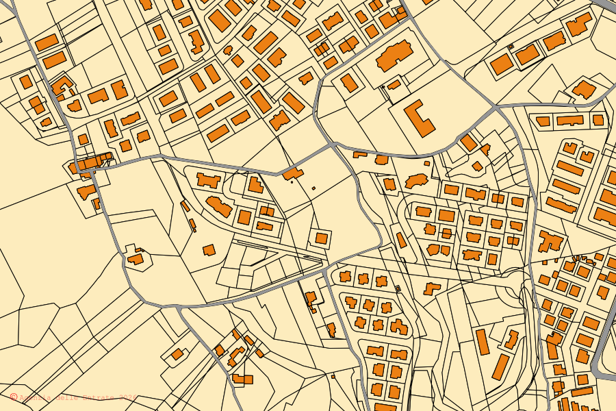 Mappa catastale del centro di Castel di Lama: particelle e fabbricati, cartografia Agenzia delle Entrate