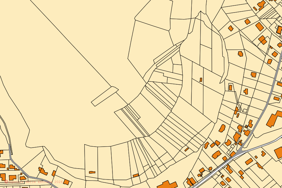 Mappa catastale del centro di Castel Gandolfo: particelle e fabbricati, cartografia Agenzia delle Entrate
