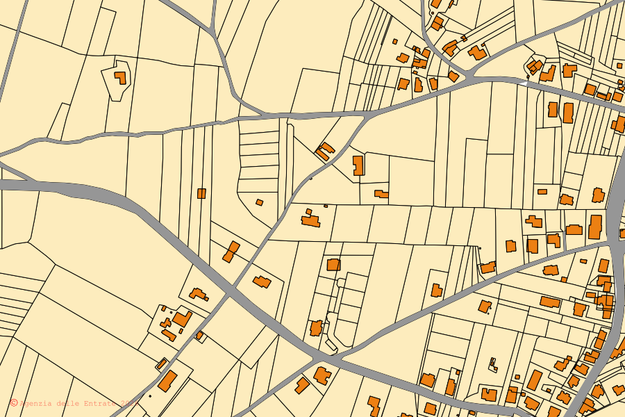 Mappa catastale del centro di Castel Giorgio: particelle e fabbricati, cartografia Agenzia delle Entrate