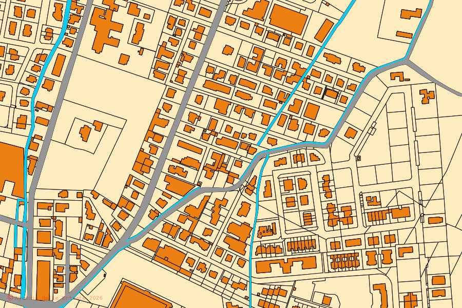 Mappa catastale del centro di Castel Goffredo: particelle e fabbricati, cartografia Agenzia delle Entrate