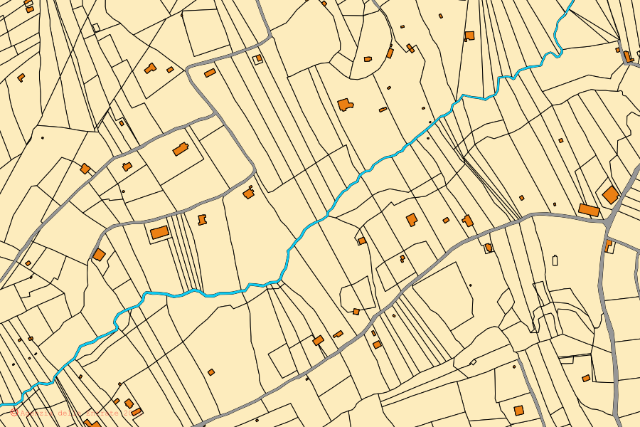 Mappa catastale del centro di Castel Madama: particelle e fabbricati, cartografia Agenzia delle Entrate