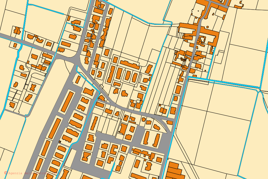 Mappa catastale del centro di Castel Mella: particelle e fabbricati, cartografia Agenzia delle Entrate