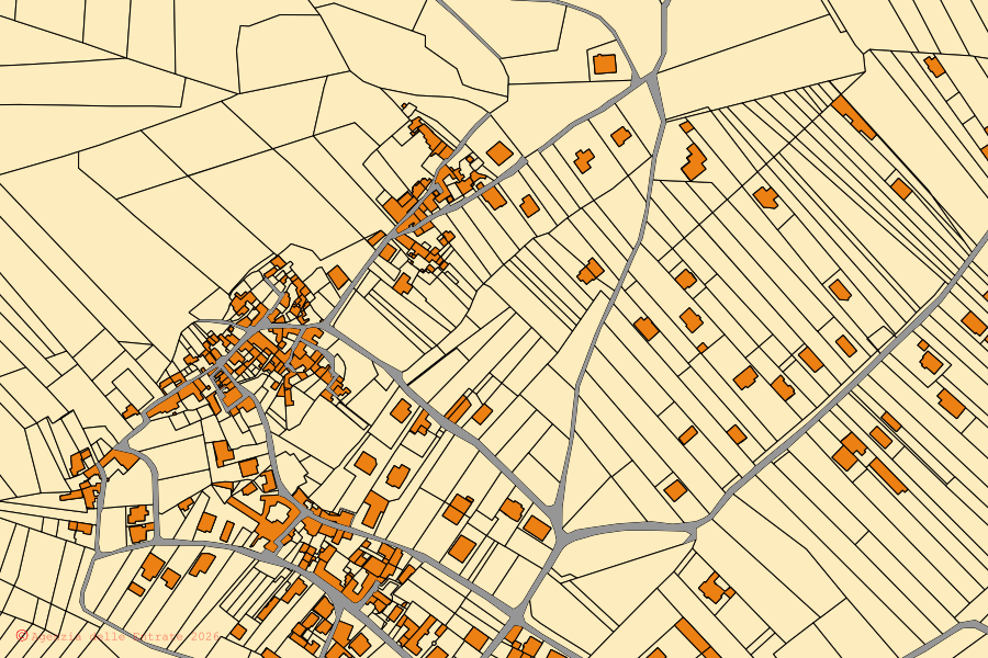 Mappa catastale del centro di Castel Morrone: particelle e fabbricati, cartografia Agenzia delle Entrate