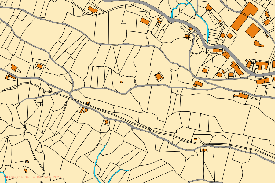 Mappa catastale del centro di Castel San Lorenzo: particelle e fabbricati, cartografia Agenzia delle Entrate