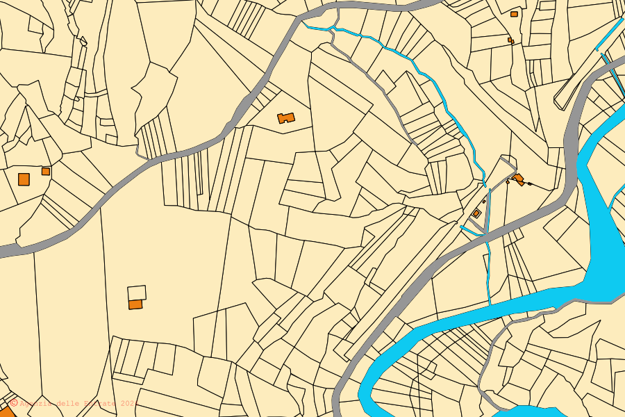 Mappa catastale del centro di Castel Sant'Angelo: particelle e fabbricati, cartografia Agenzia delle Entrate