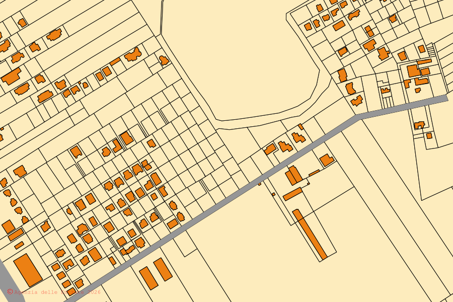 Mappa catastale del centro di Castel Volturno: particelle e fabbricati, cartografia Agenzia delle Entrate