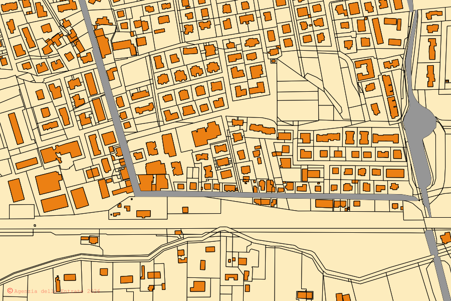 Mappa catastale del centro di Castelbellino: particelle e fabbricati, cartografia Agenzia delle Entrate