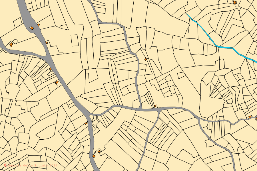Mappa catastale del centro di Castelbottaccio: particelle e fabbricati, cartografia Agenzia delle Entrate
