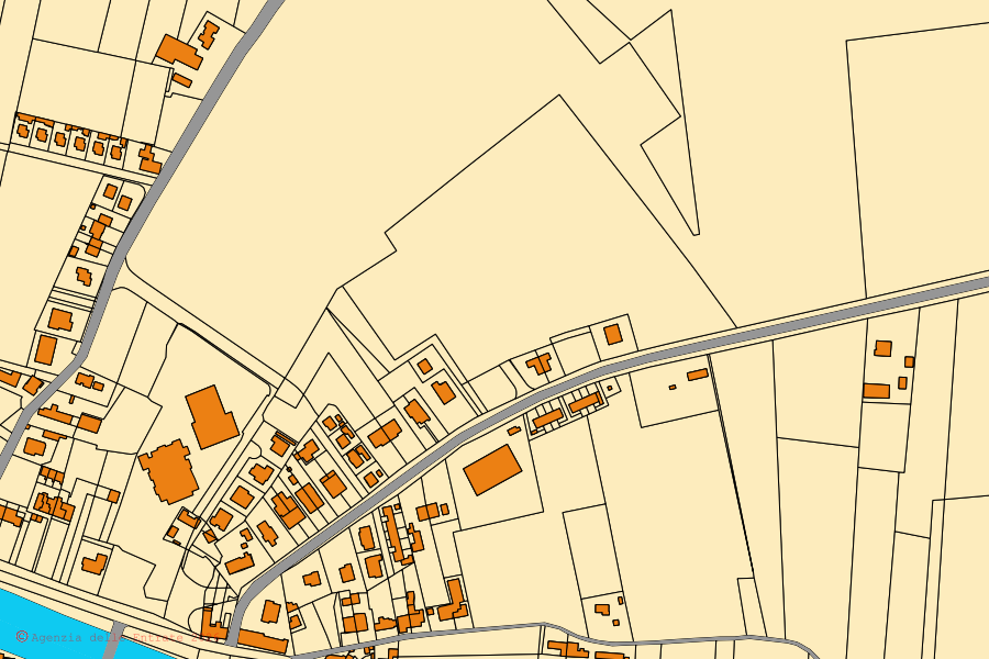 Mappa catastale del centro di Castelguglielmo: particelle e fabbricati, cartografia Agenzia delle Entrate