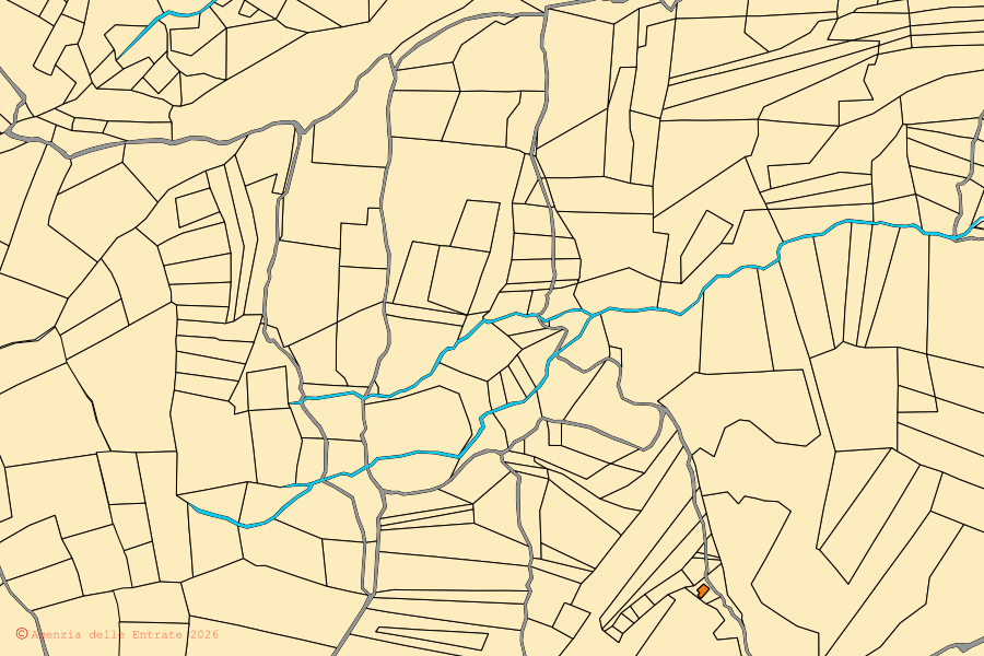 Mappa catastale del centro di Castelguidone: particelle e fabbricati, cartografia Agenzia delle Entrate