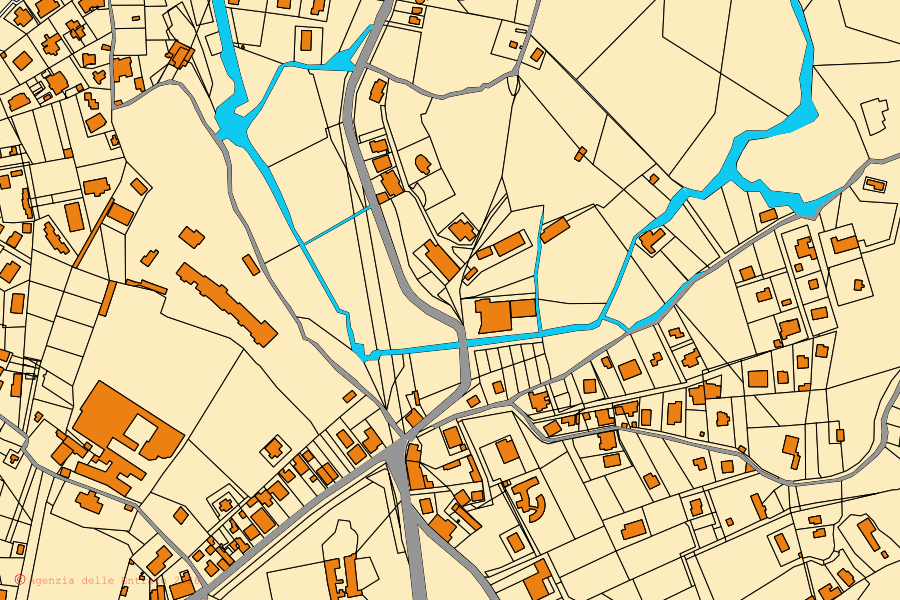 Mappa catastale del centro di Castellabate: particelle e fabbricati, cartografia Agenzia delle Entrate