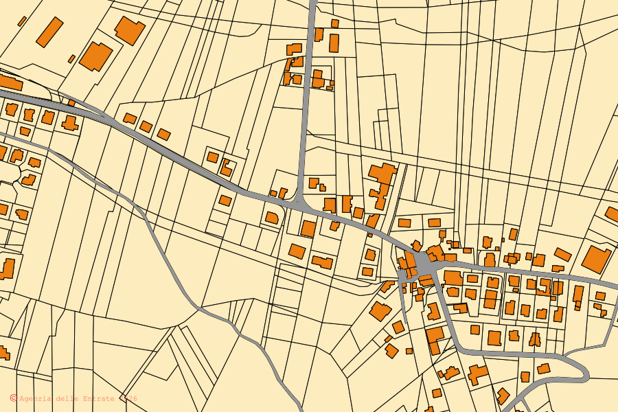 Mappa catastale del centro di Castellalto: particelle e fabbricati, cartografia Agenzia delle Entrate