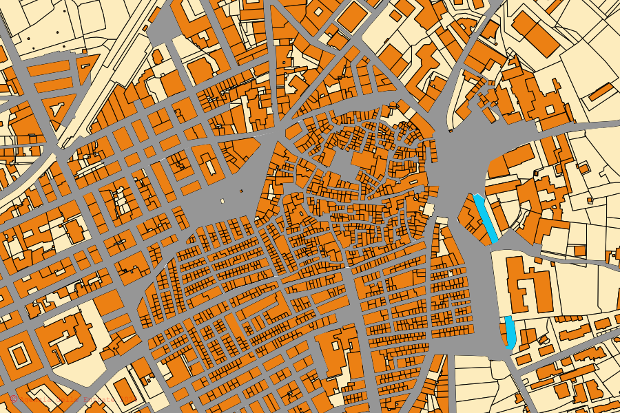 Mappa catastale del centro di Castellana Grotte: particelle e fabbricati, cartografia Agenzia delle Entrate