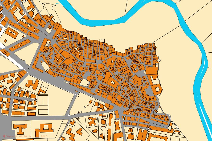 Mappa catastale del centro di Castellaneta: particelle e fabbricati, cartografia Agenzia delle Entrate