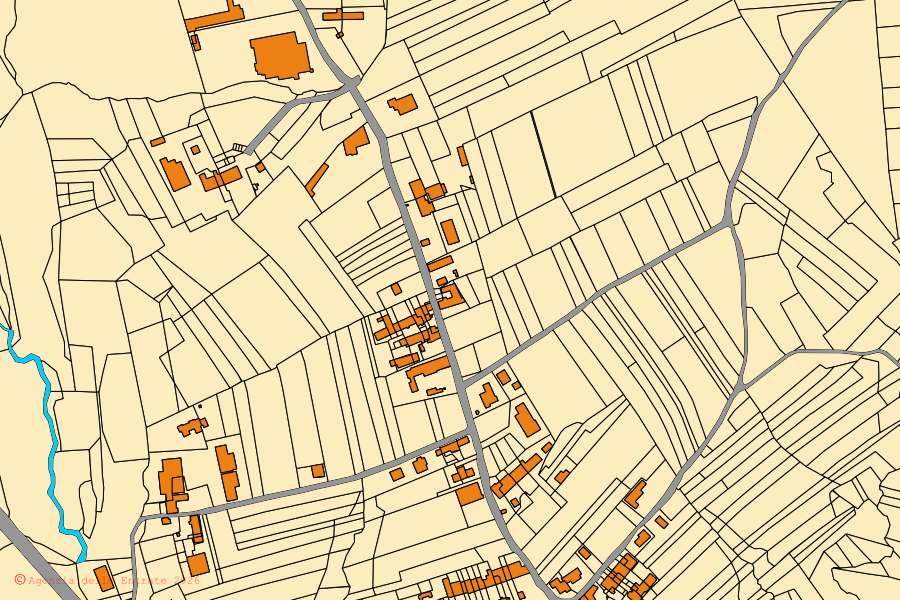 Mappa catastale del centro di Castelletto Cervo: particelle e fabbricati, cartografia Agenzia delle Entrate