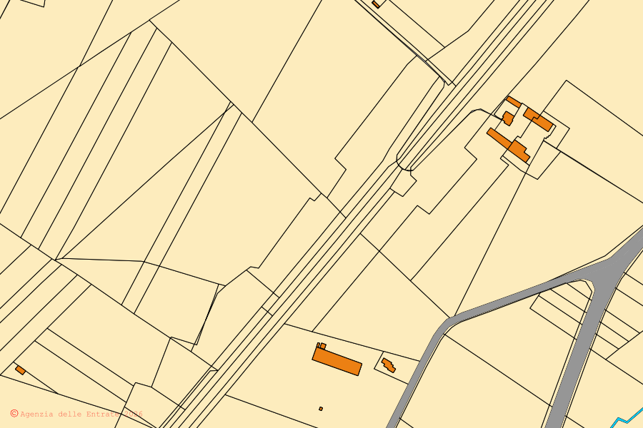 Mappa catastale del centro di Castelletto di Branduzzo: particelle e fabbricati, cartografia Agenzia delle Entrate